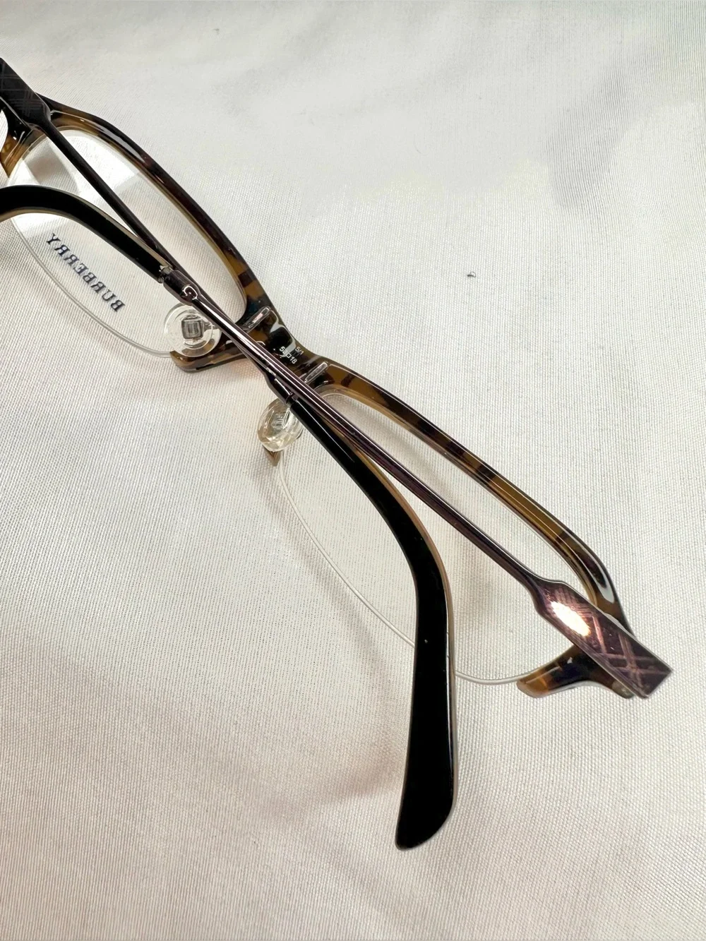 Burberry Brown Tortoiseshell Rectangular Eyeglass Frames